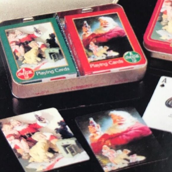 Vintage Coca-Cola Limited Edition Nostalgic Santa and Children Cards & Tin Set - Picture 5 of 9